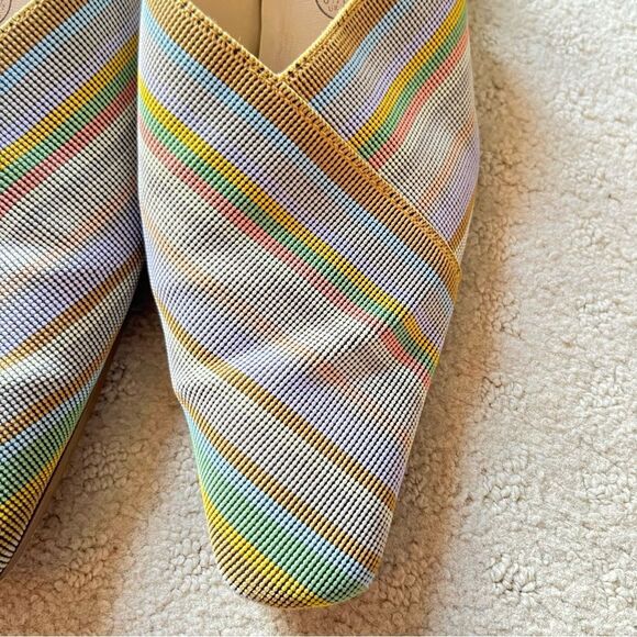 Gabor VTG Multicolour Pastel Woven Open Backed Low Block Heel Mules Shoes - Picture 11 of 13